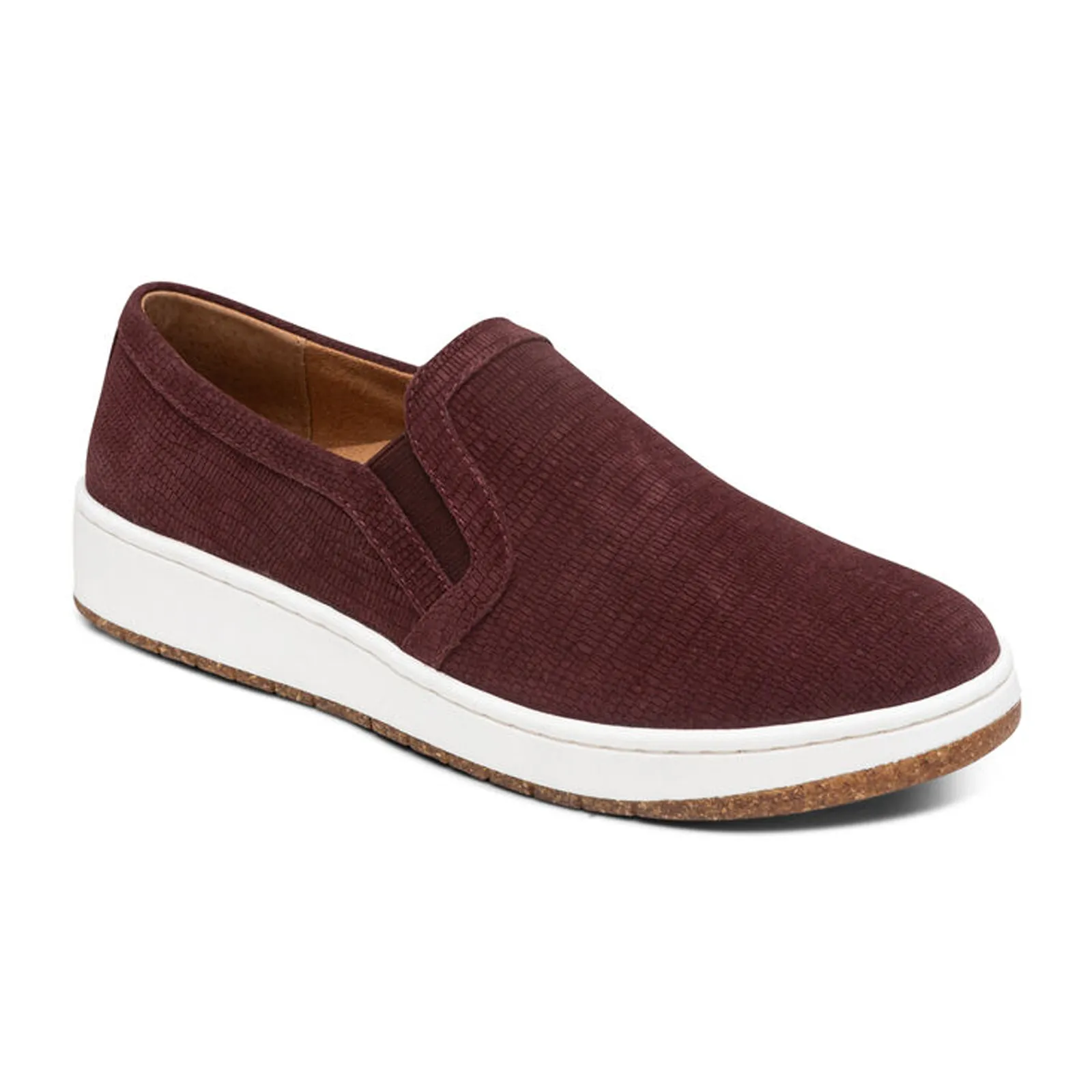 Aetrex Kenzie Slip On (Women) - Burgundy Croc