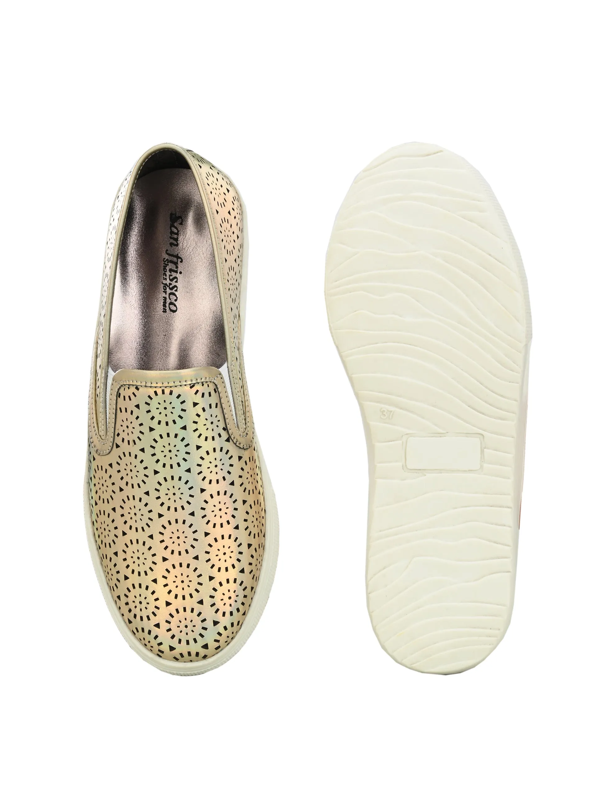 Aurora Women Golden Slip-Ons