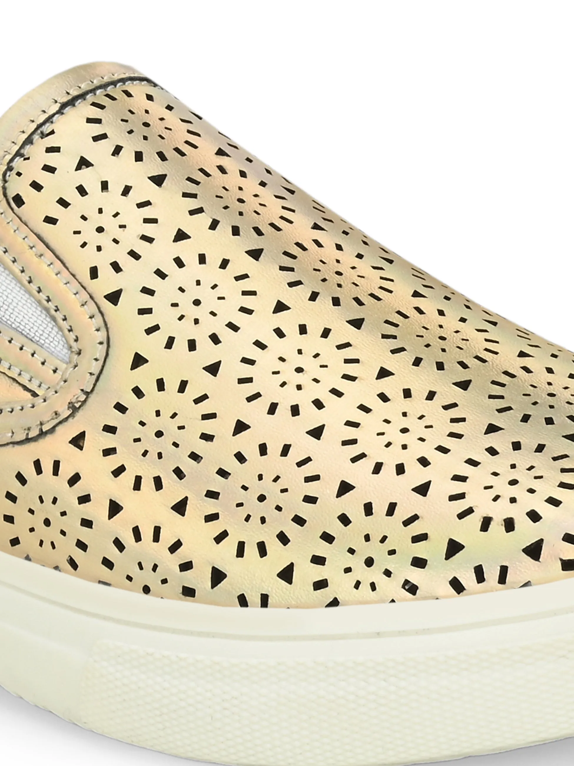 Aurora Women Golden Slip-Ons