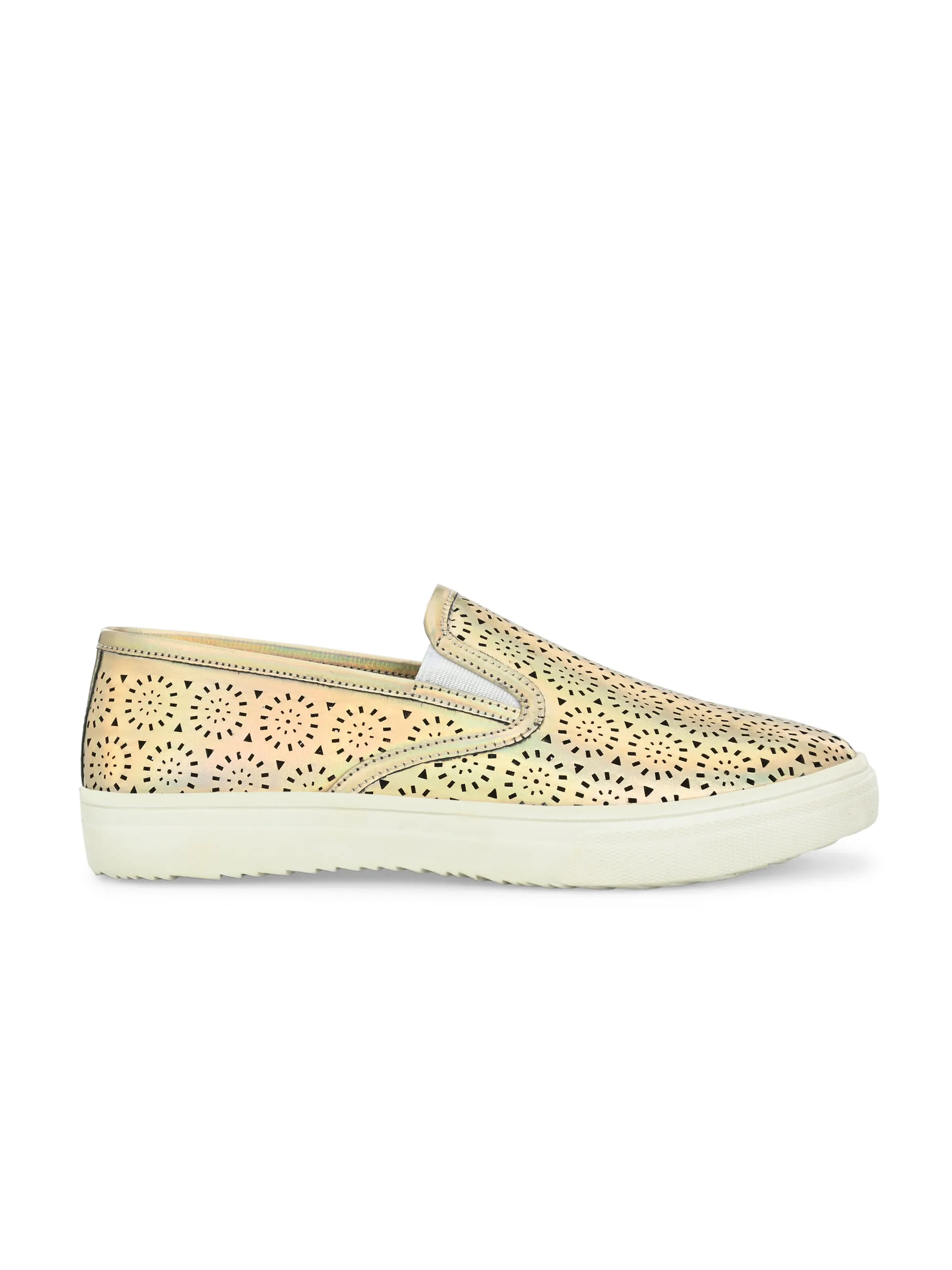 Aurora Women Golden Slip-Ons