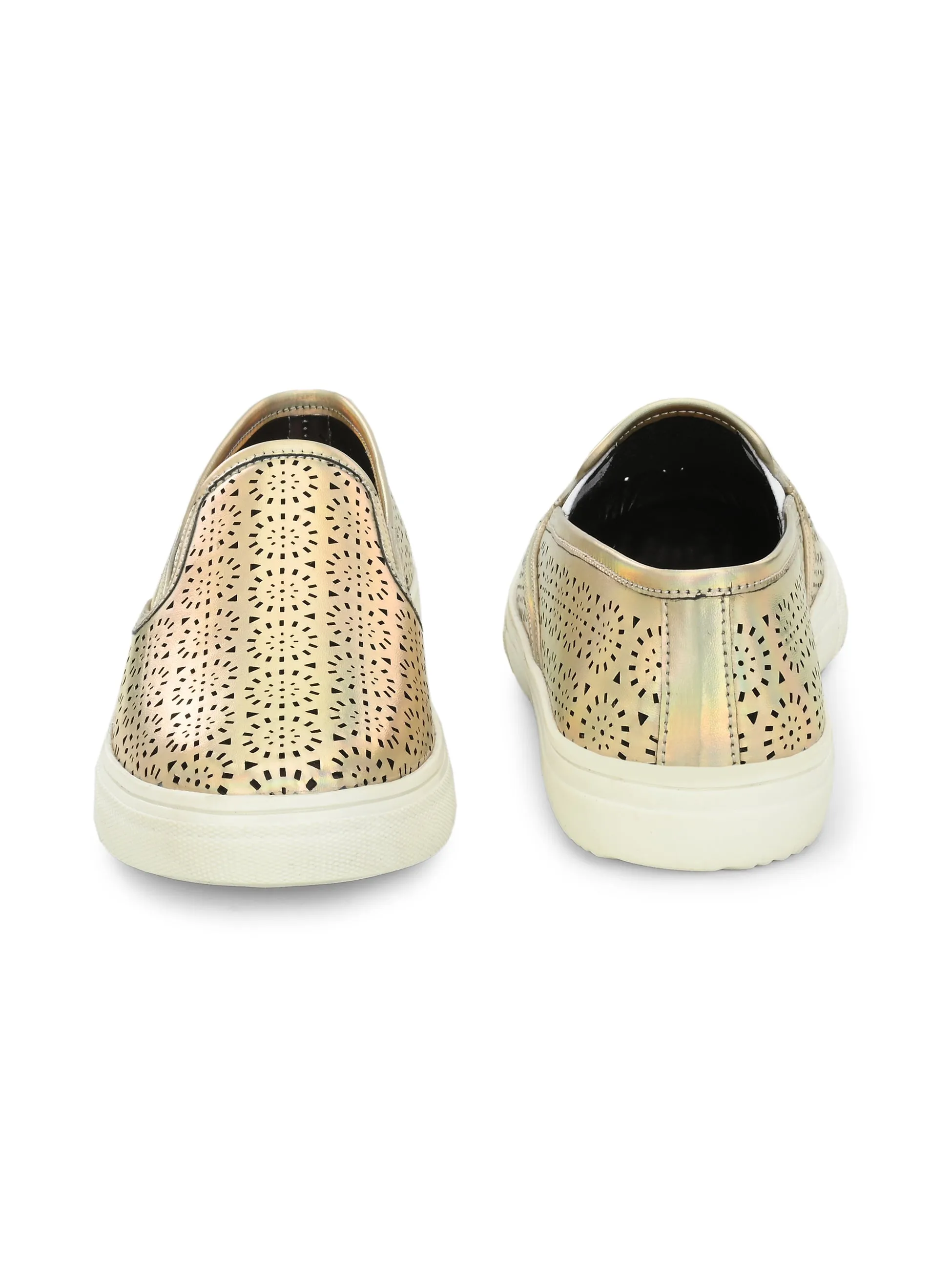 Aurora Women Golden Slip-Ons