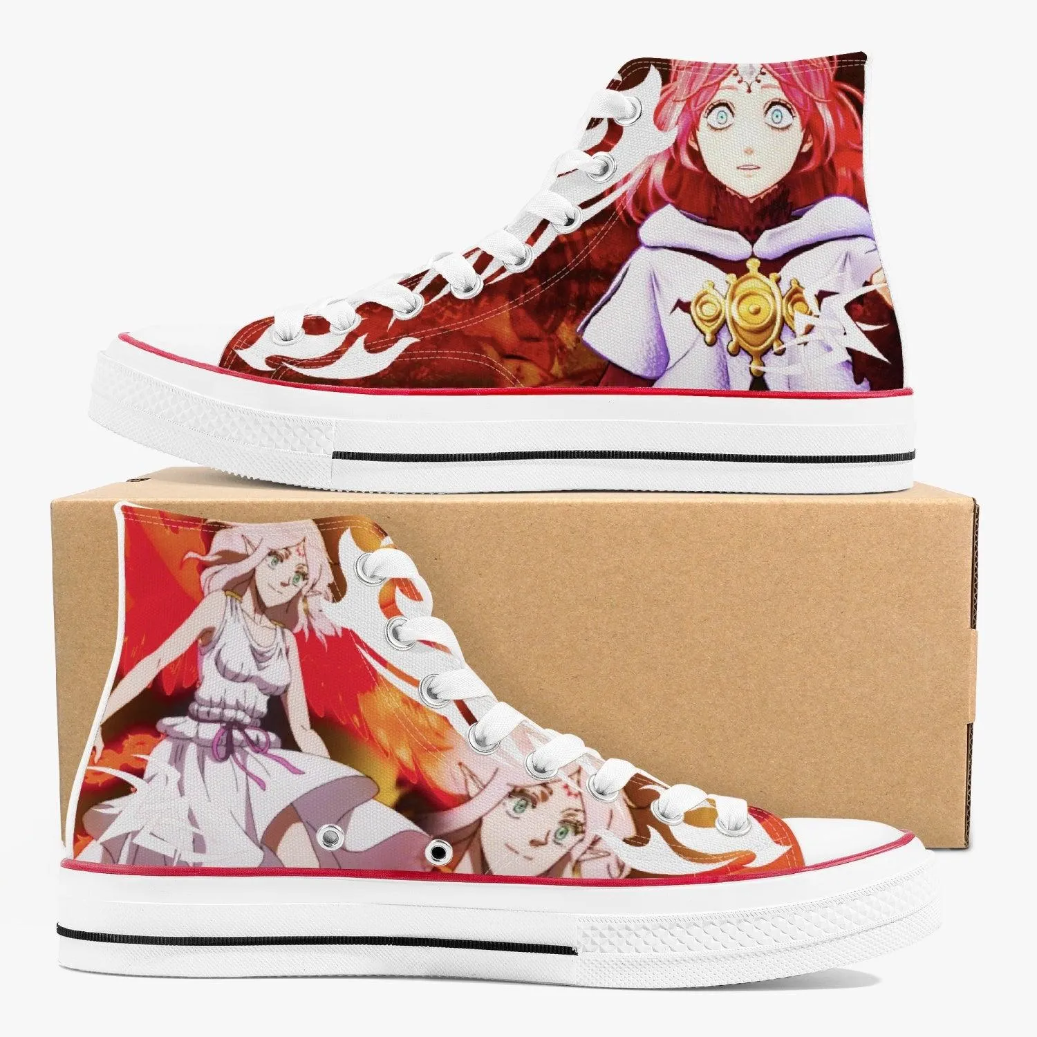 Black Clover Fana A-Star High White Anime Shoes