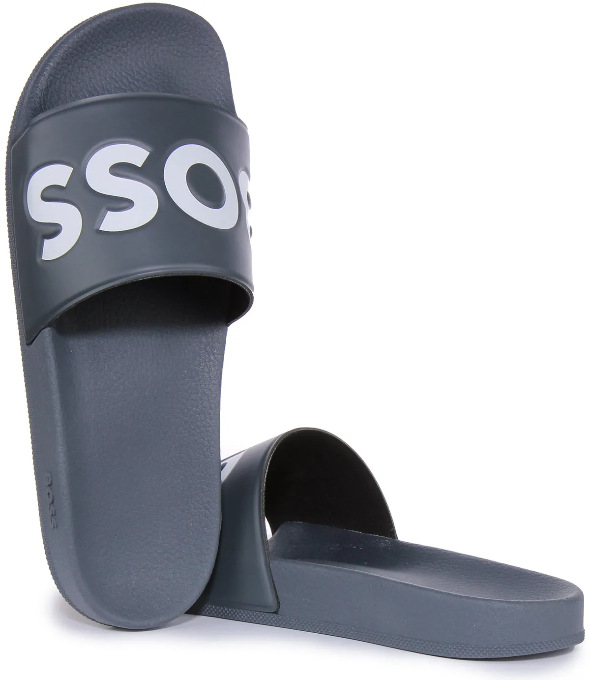 Boss Aryeh Slide In Grey White For Men