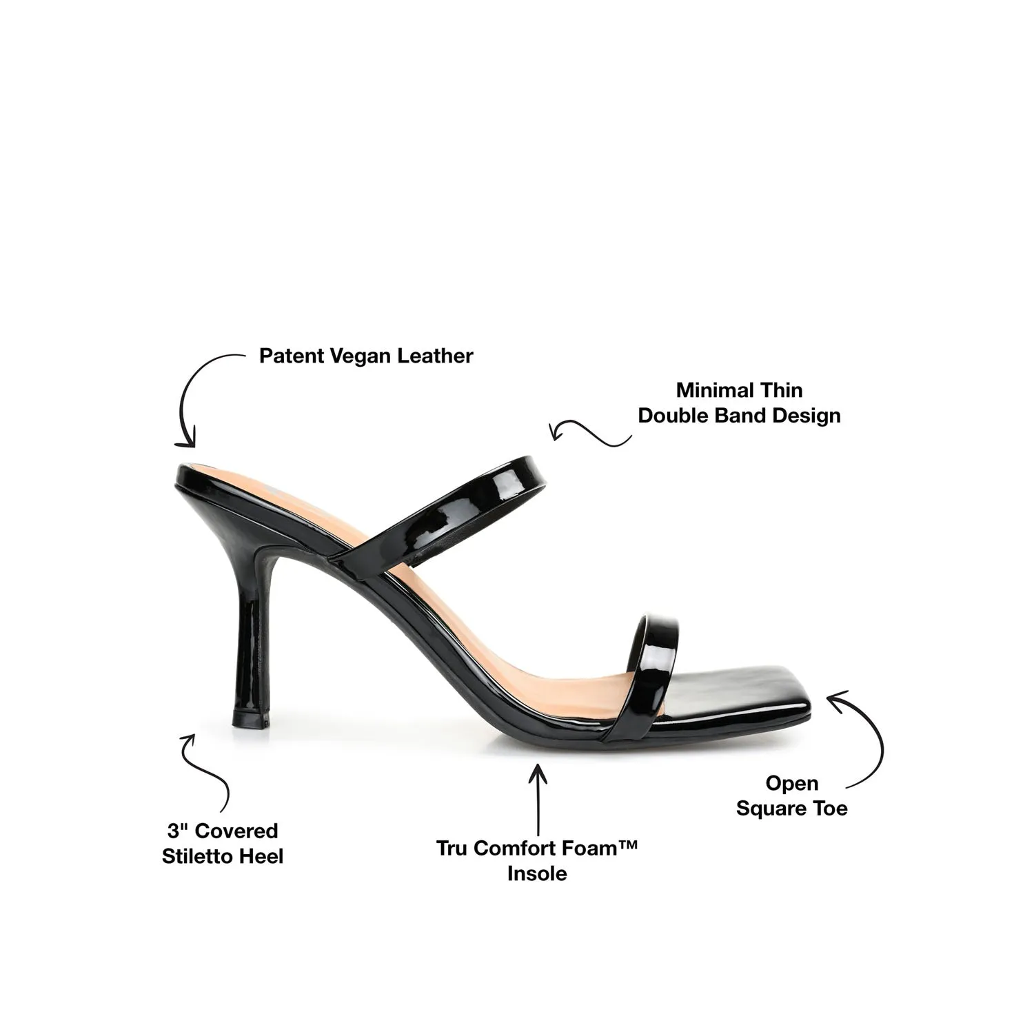 BRIE STRAPPY STILETTO HEELS IN PATENT