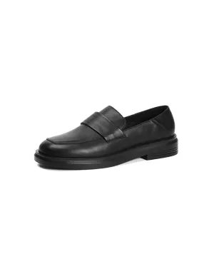 Cowhide Spring Simple Retro Leather Loafers