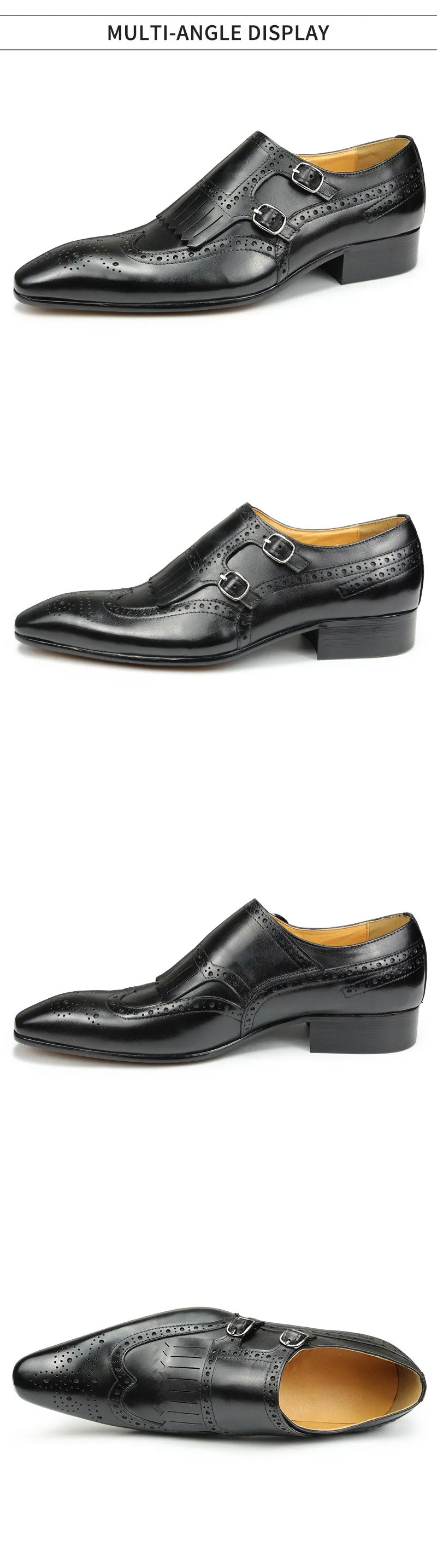 Double Monk Strap Comfortable Men's Dress Shoes