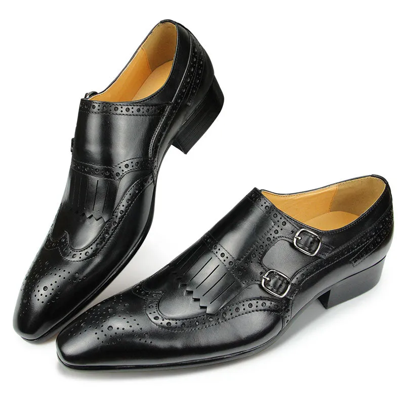 Double Monk Strap Comfortable Men's Dress Shoes