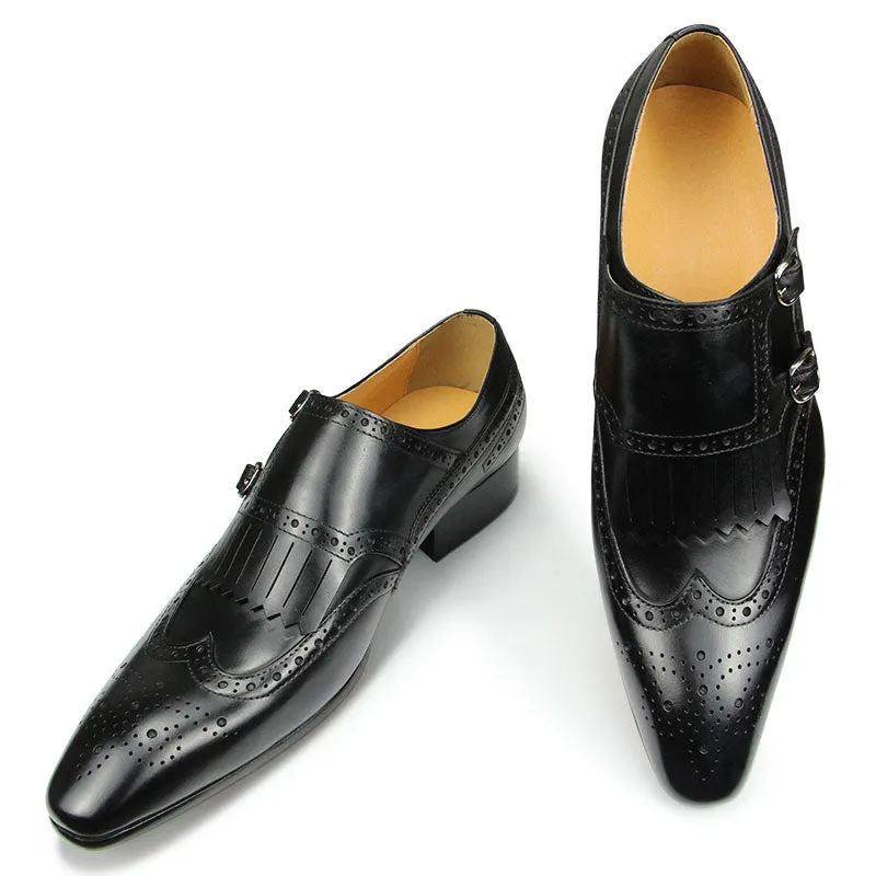 Double Monk Strap Comfortable Men's Dress Shoes