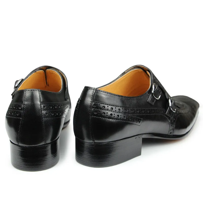 Double Monk Strap Comfortable Men's Dress Shoes