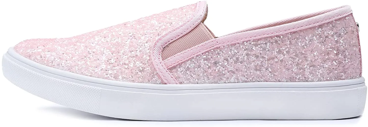 Fashion Slip-On Baby Pink Glitter Casual Flat Loafers