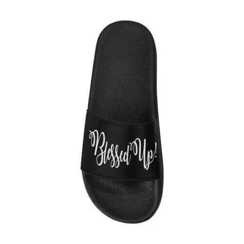 Flip-Flop Sandals, Blessed Up Graphic Style Women's Slides