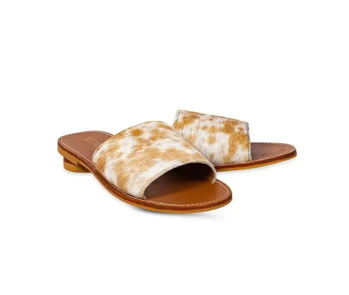 Genuine Cowhide Sandals - Brown