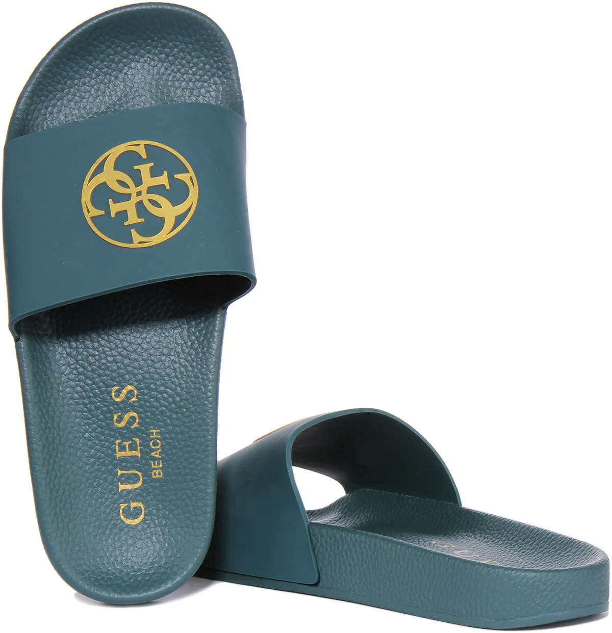 Guess Beach Slider In Green For Women