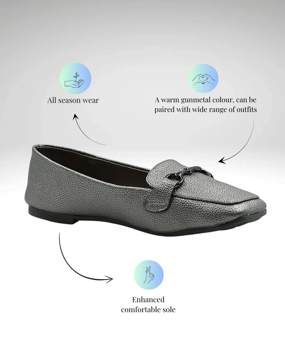 Gunmetal Slip-On Mild Belli