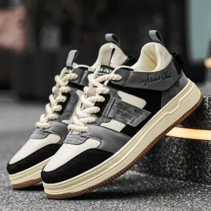 Leather Breathable  sneakers for Men-Non Slip Outdoor Trainers