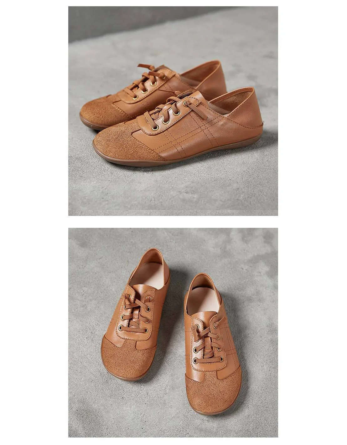 Light-weight SuedeStitching Leather Sneakers