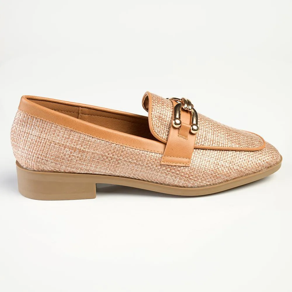 Madison Phoenix - Metal Trim Loafer - Tan