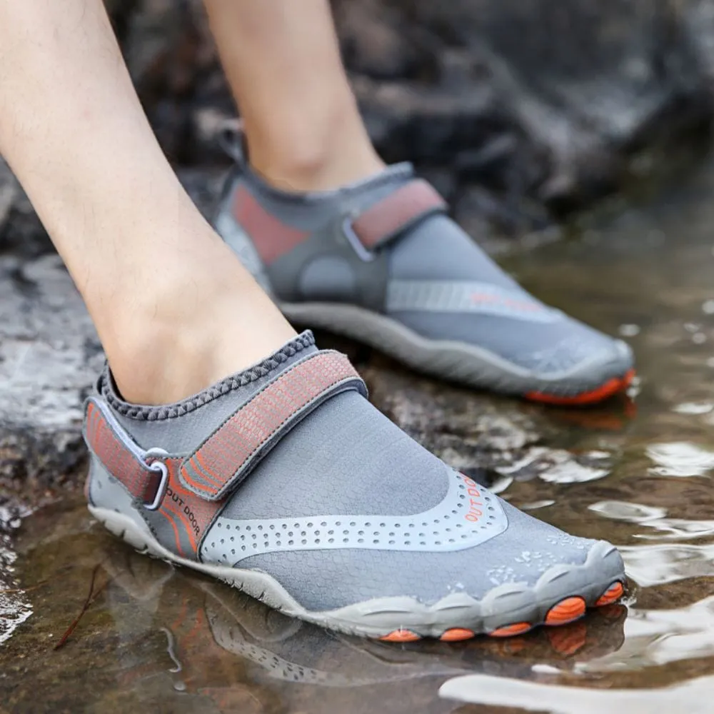 Men Women Water Shoes Barefoot Quick Dry Aqua Shoes - Grey Size EU40 = US7