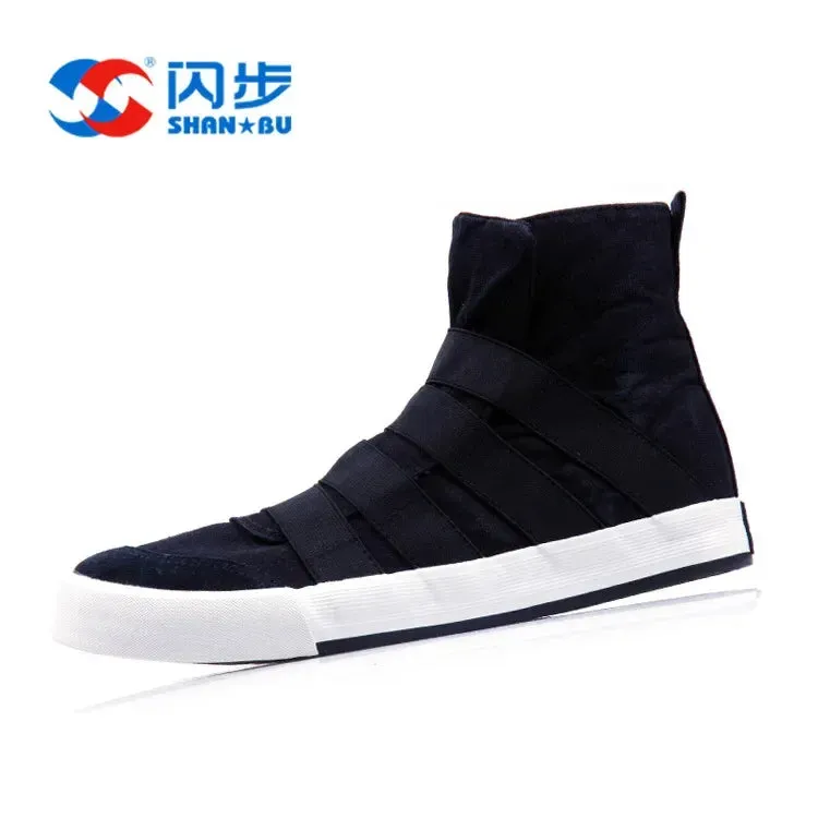 Men's High Cut Strap Canvas Shoes -Casual Lightweight Flat Shoe