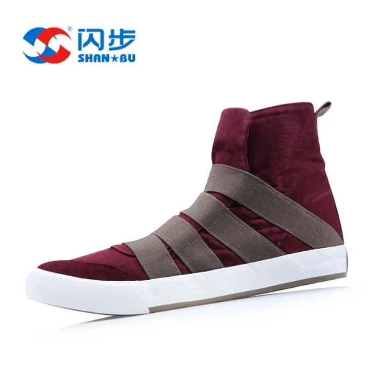 Men's High Cut Strap Canvas Shoes -Casual Lightweight Flat Shoe