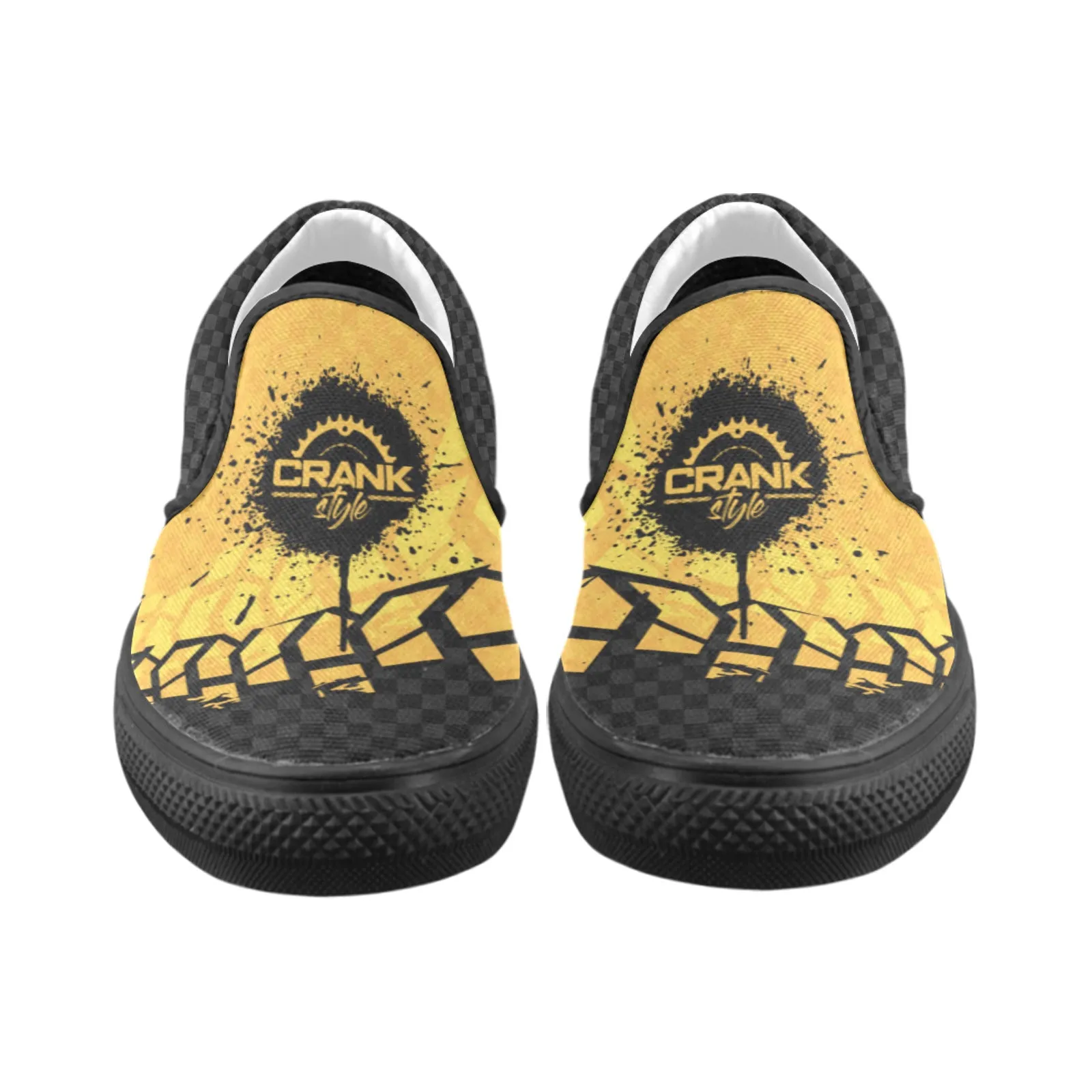 Men's Yellow Tire Check Casual Slip-Ons