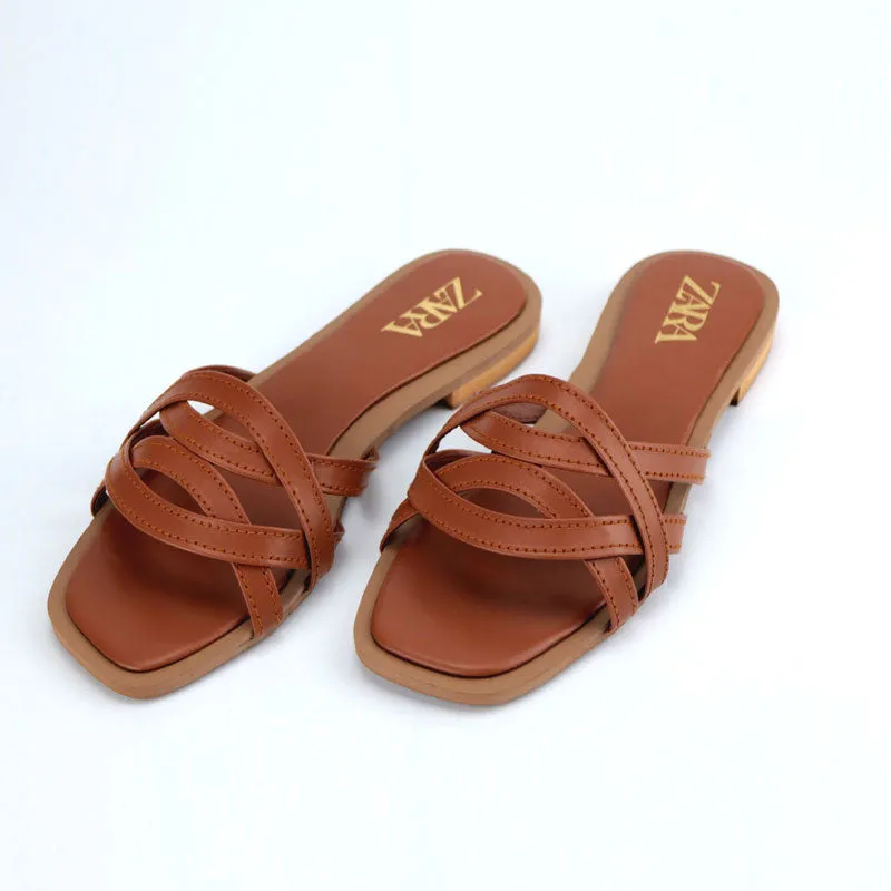 Minimalist Strap Low Heel Flat Sandals #10373 #22