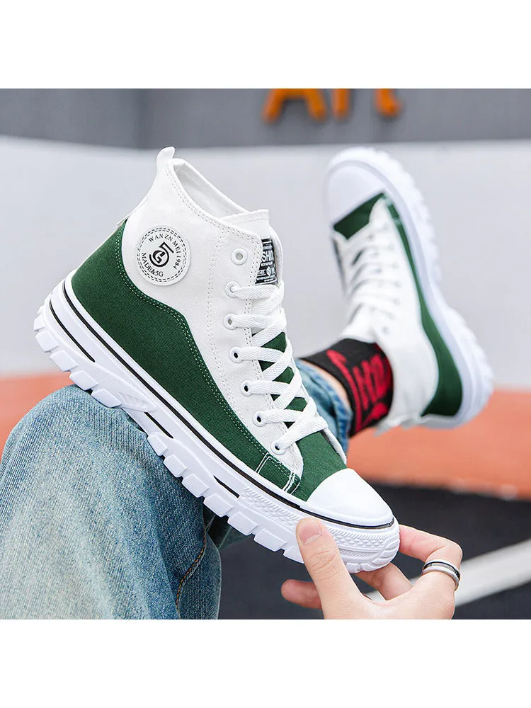 New High Top Sporty Casual Fashion Breathable Canvas Shoes