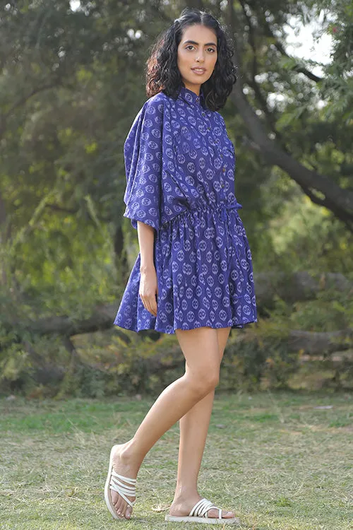 Okhai 'Ocean Eyes' Pure Cotton Ikat Dress