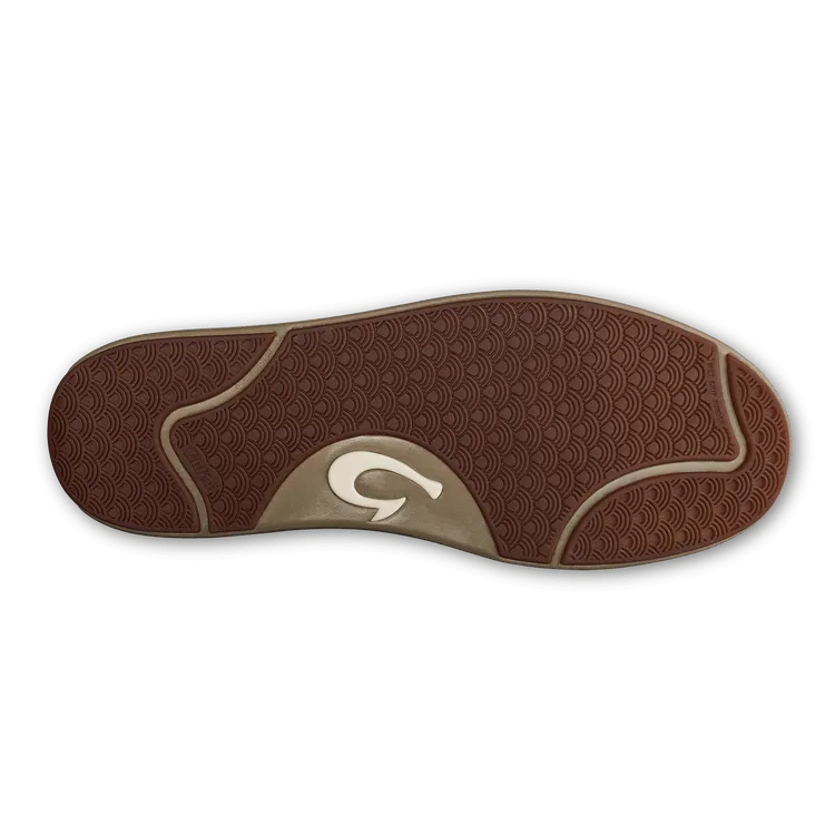 OluKai Men's Lae'ahi Lauhala Leather Slip Ons- Dark Wood