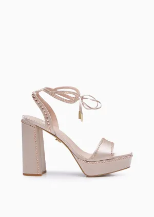 Perla Infinite Platform Heels Taupe