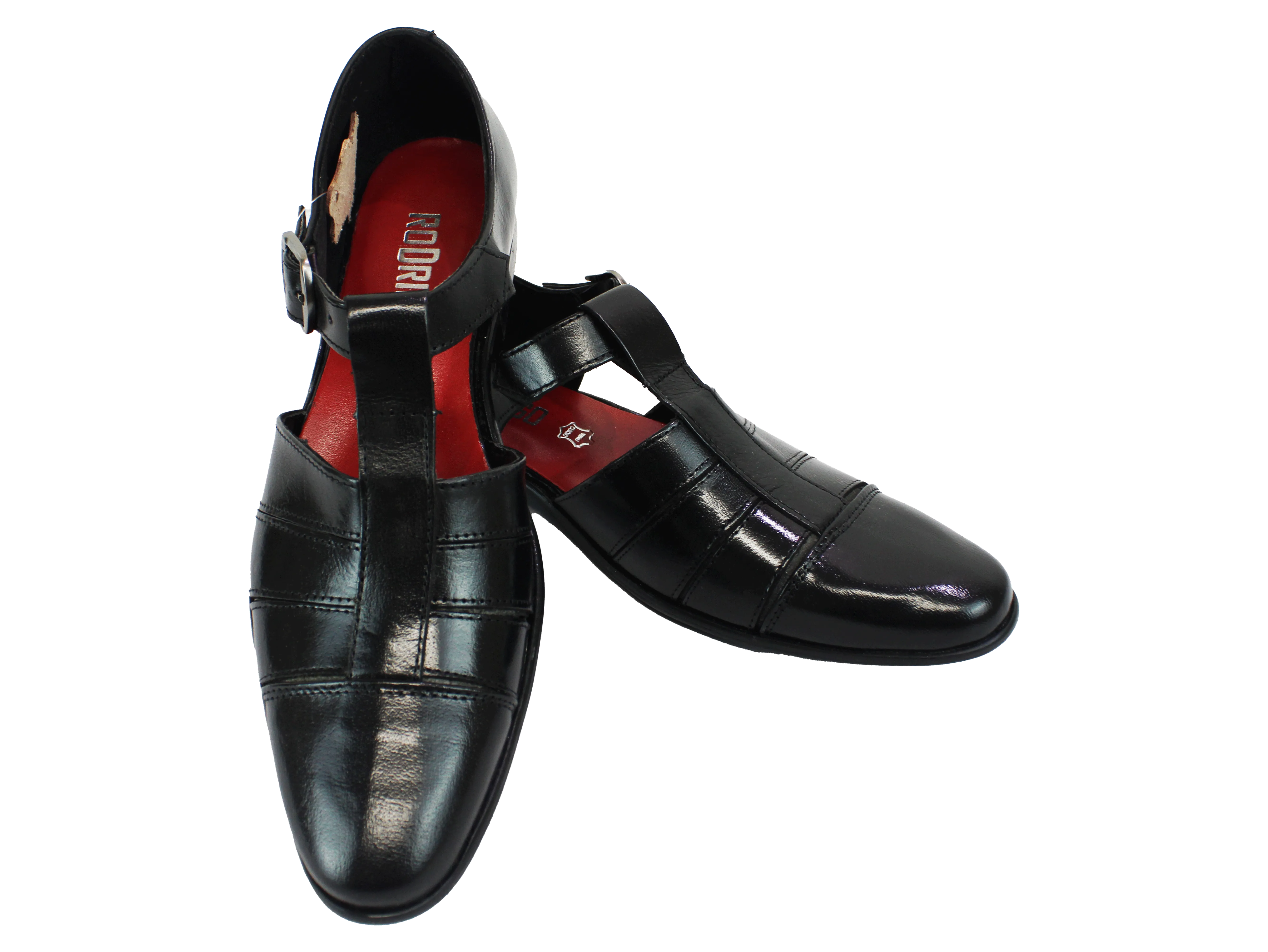 Rodrigo Black Leather Shoe Sandal