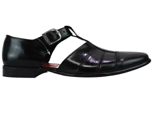 Rodrigo Black Leather Shoe Sandal