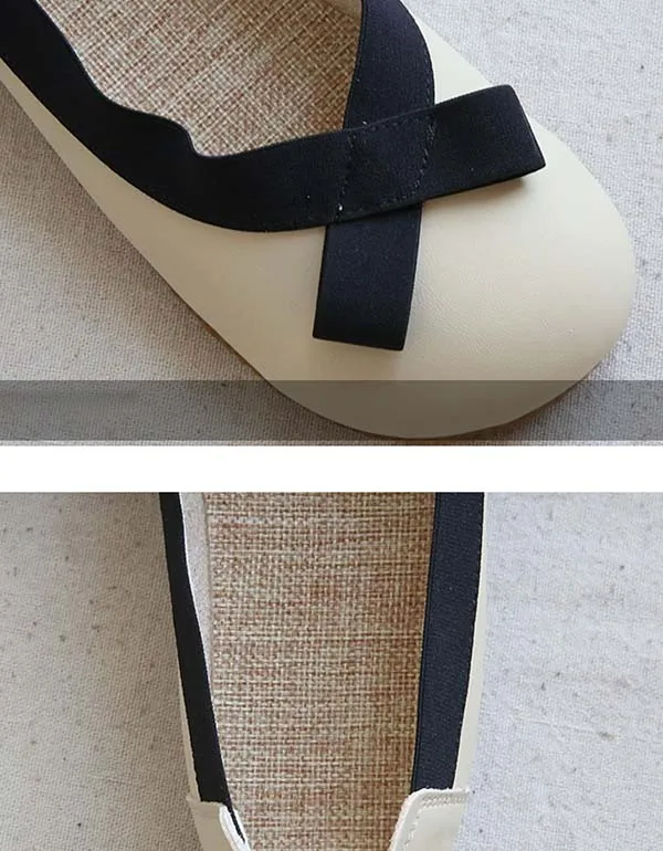 Round Head Simple Retro Flat Shoes