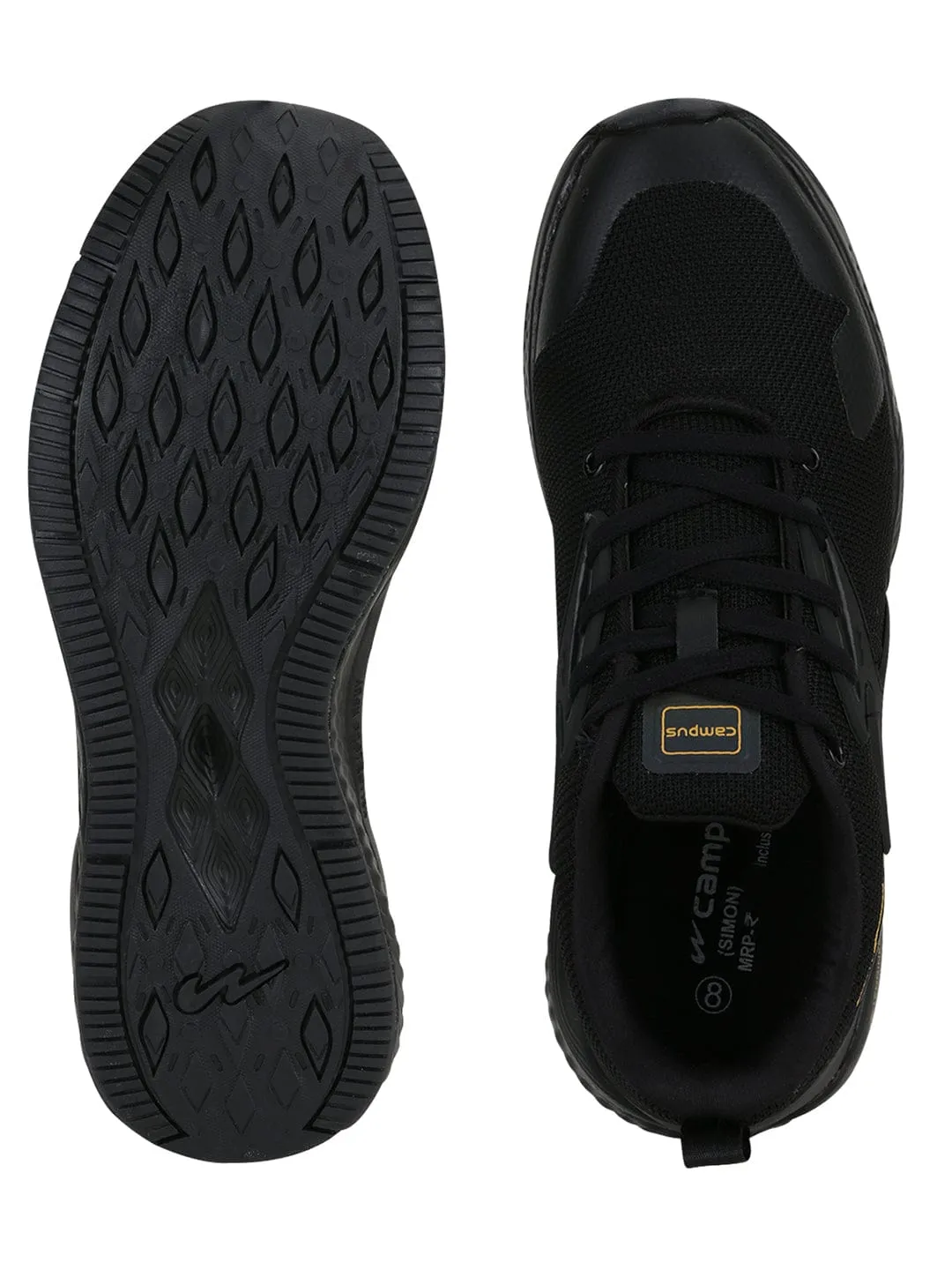 SIMON PRO Black Men's Running Shoes