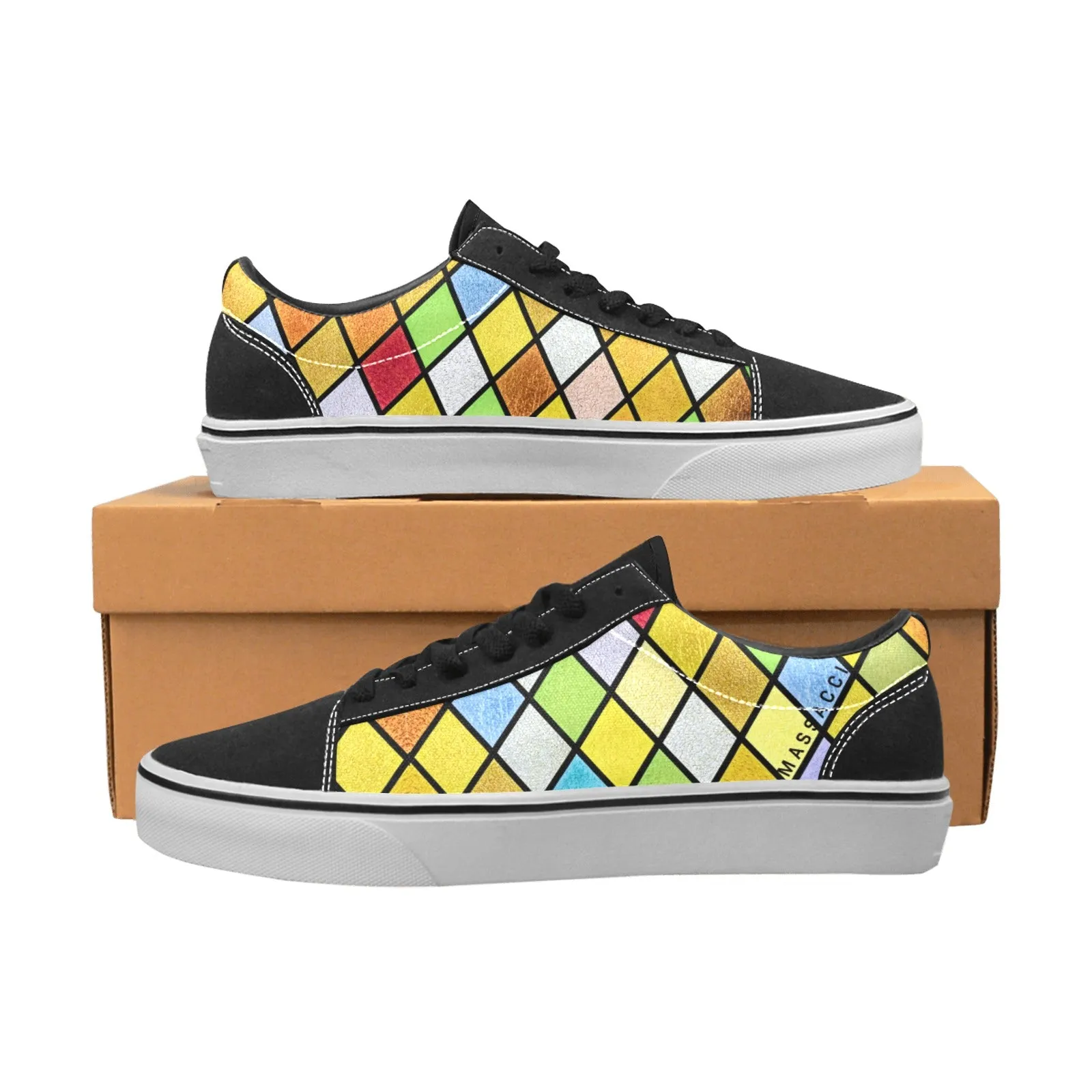 Stained Glass, Women's Lace-Up Canvas Sneakers