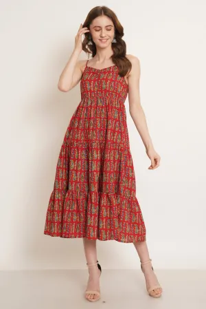 Strappy Printed Sundress For Women