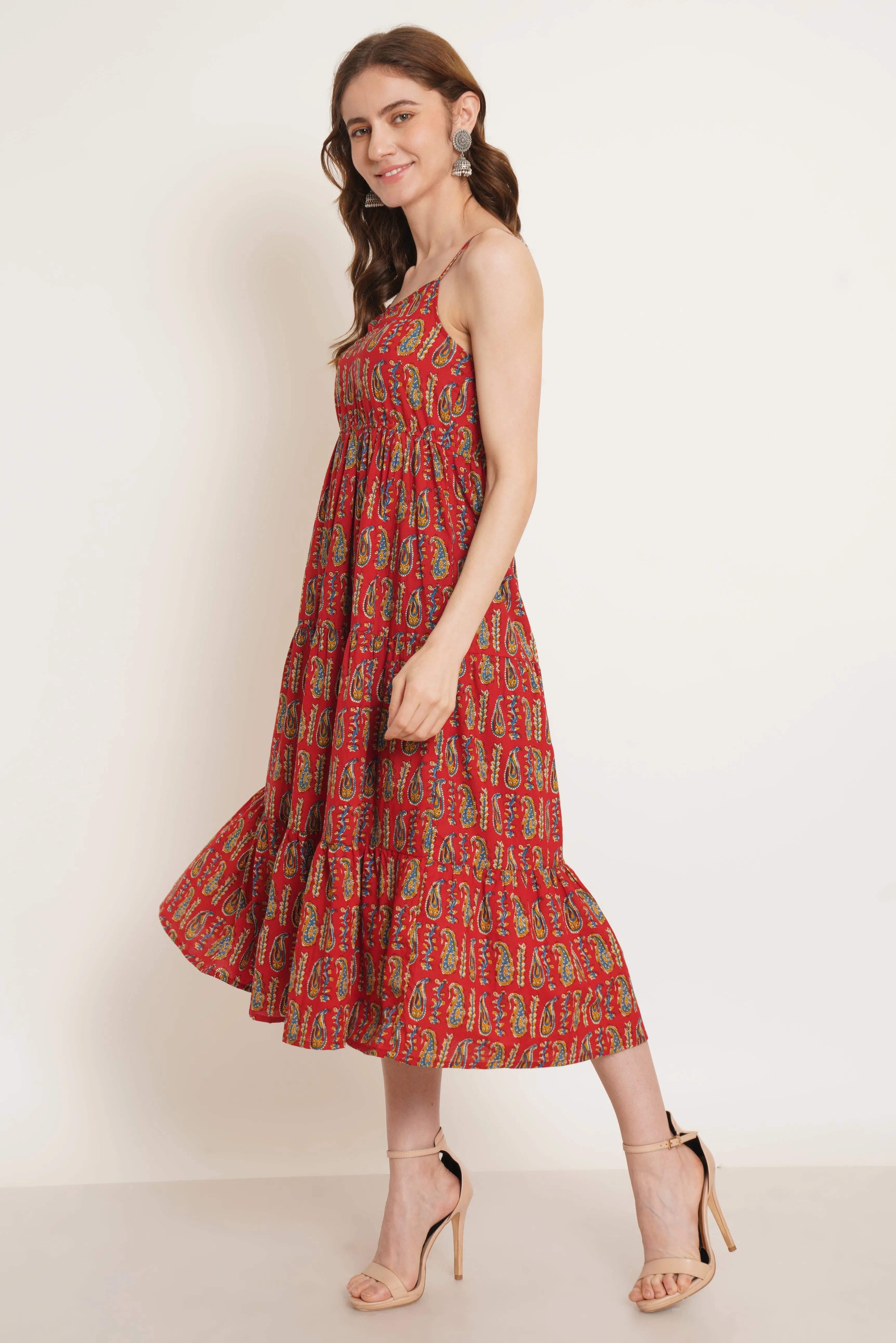 Strappy Printed Sundress For Women