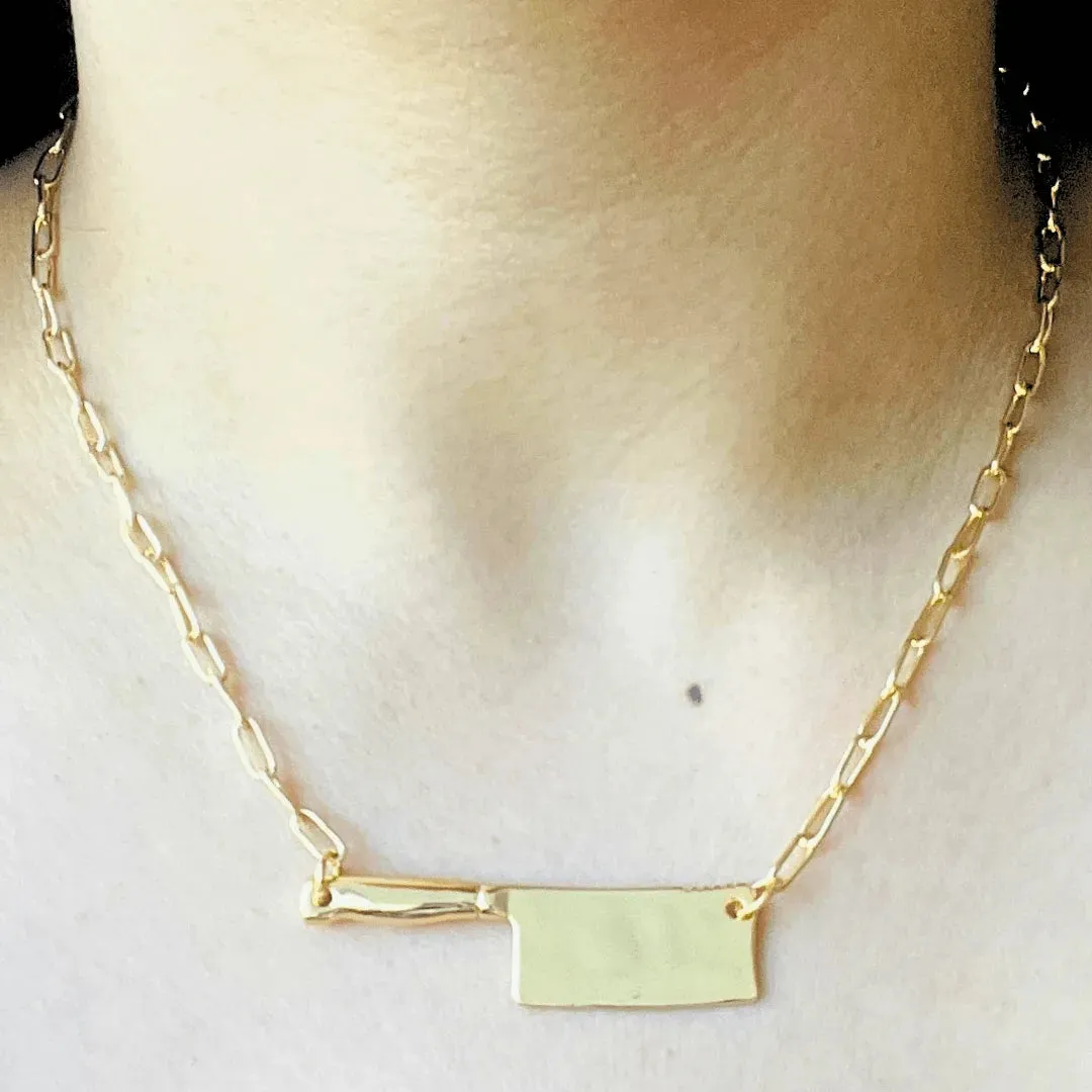 TFC Gold Plated Knife Pendant Necklace