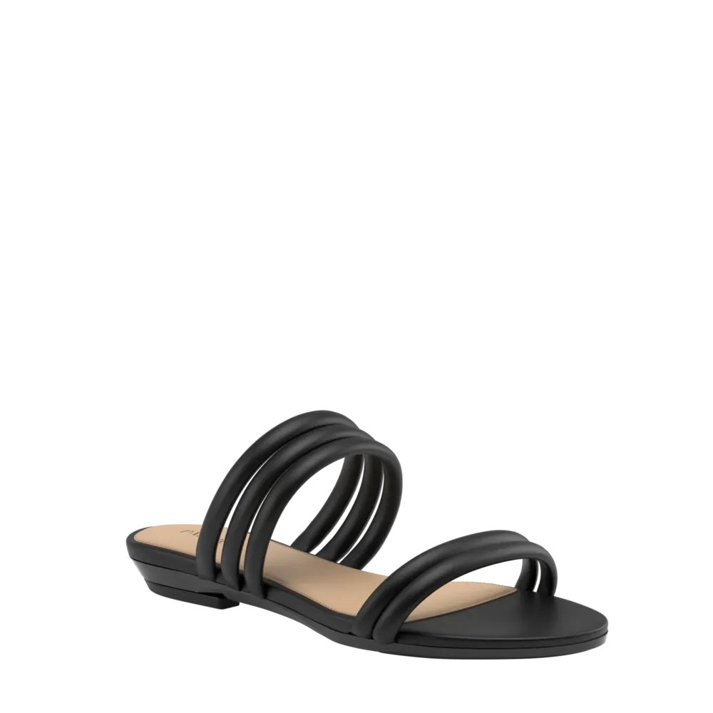 The Slide - Coal Leather Rope Flat