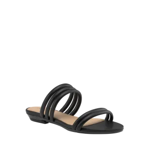 The Slide - Coal Leather Rope Flat