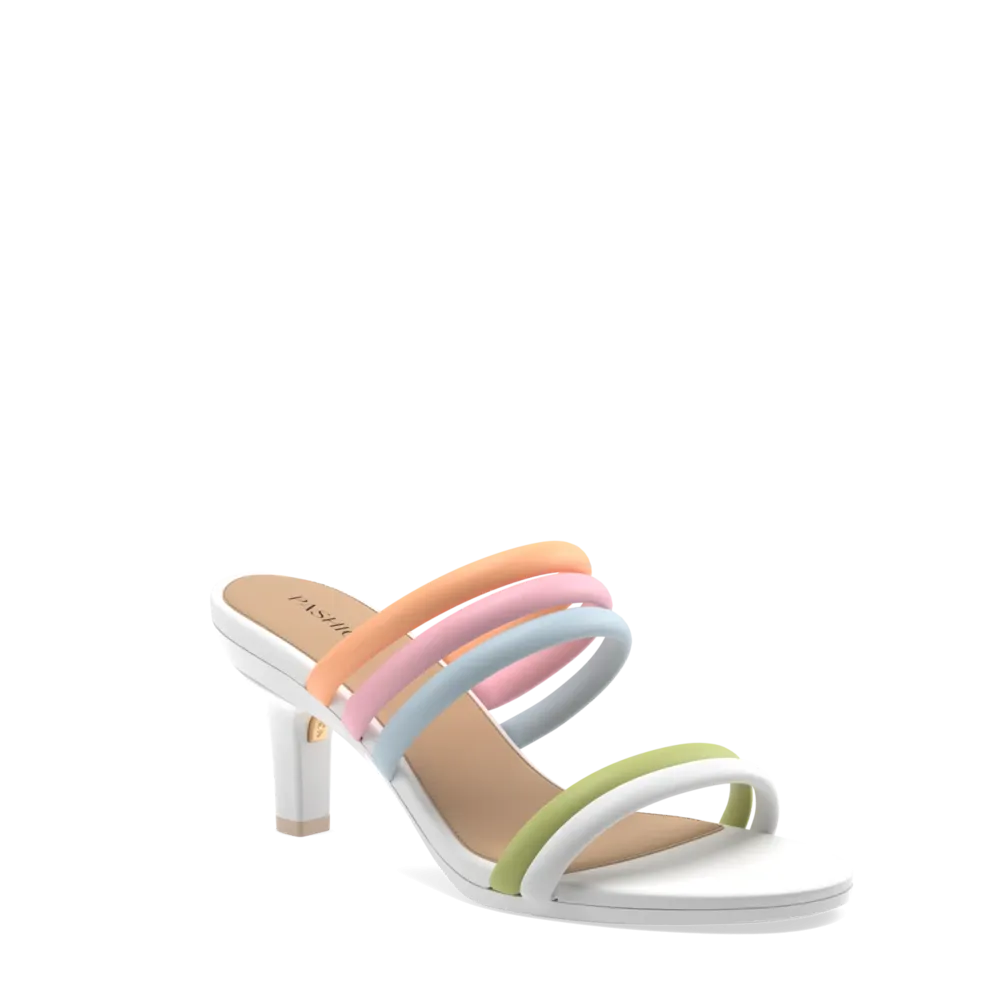 The Slide - White Multi Leather Rope 3 Stiletto