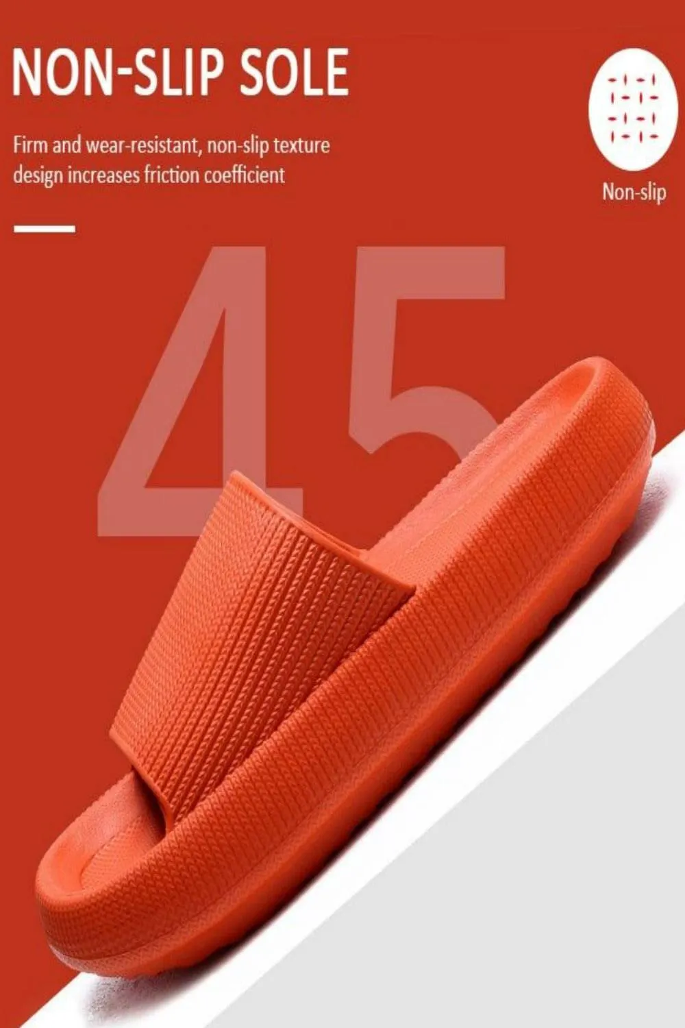 Thick Platform Comfy Orange Rubber Slide Sandals