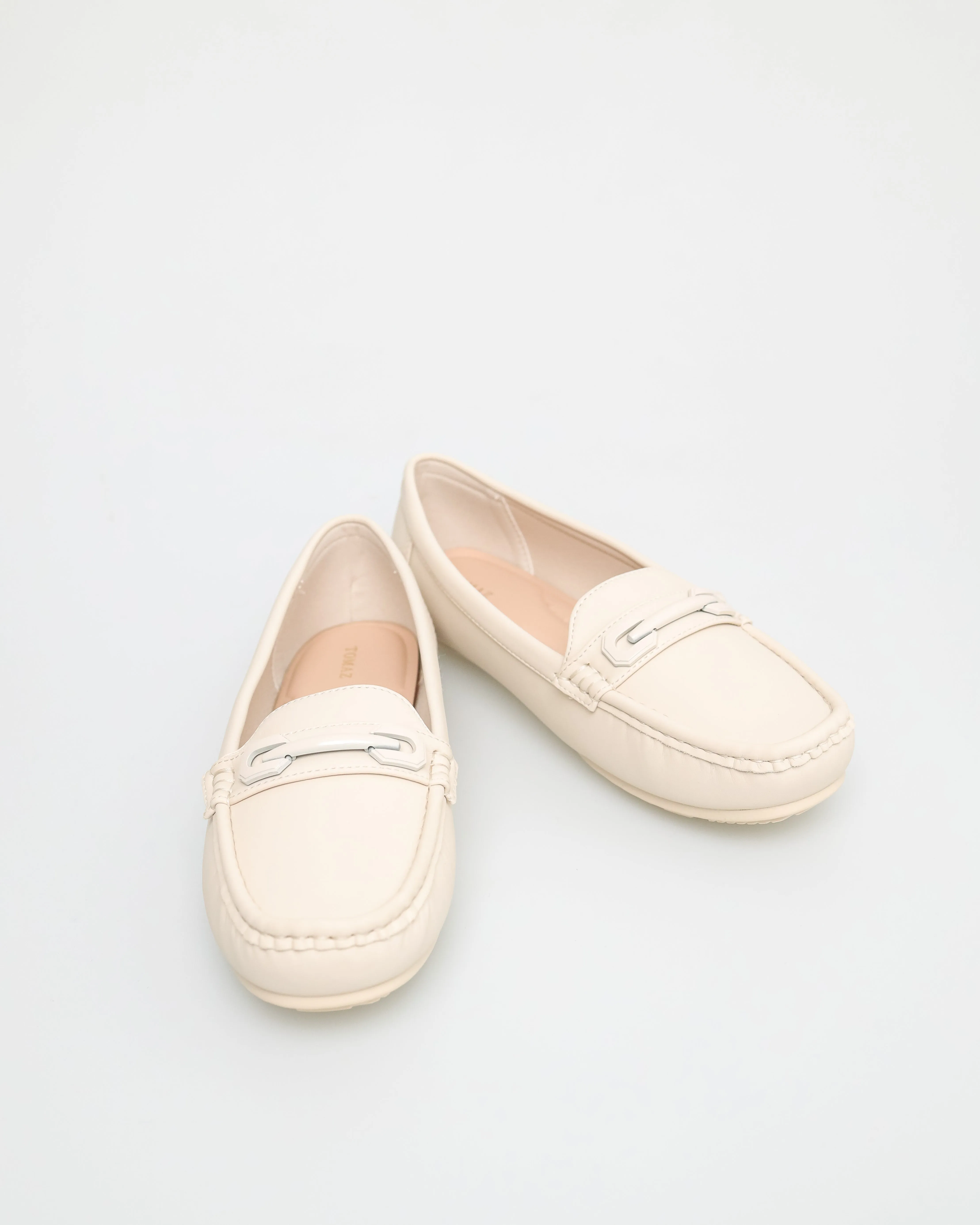 Tomaz NN256 Ladies Horsebit Flats (Beige)