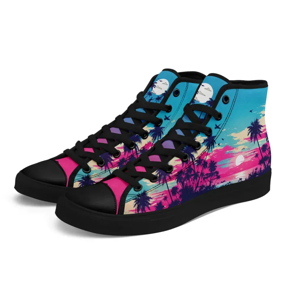 Unique Gift,Personalized Hawaii Design Sneakers, Custom Canvas High Top Shoes, Summer Fashion Shoes