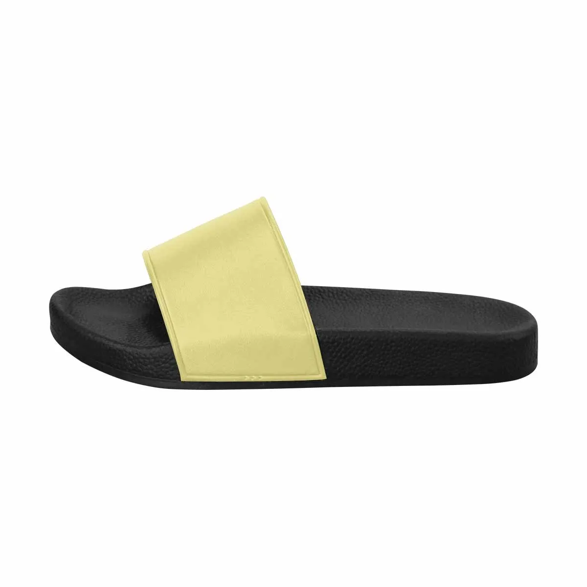 Uniquely You Mens Slide Sandals /   Khaki Yellow Flip-Flops