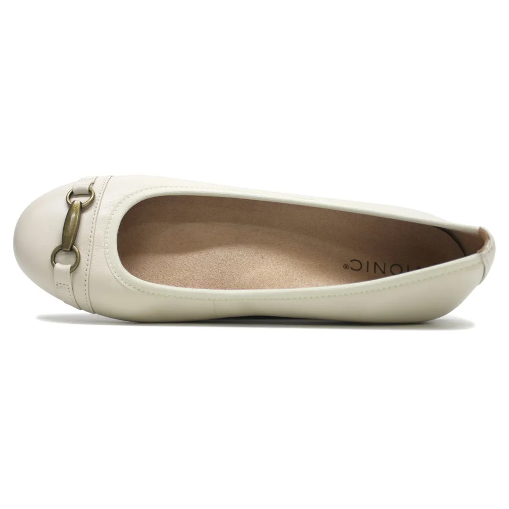 Vionic Delanie Leather Textile Women's Ballet Shoes